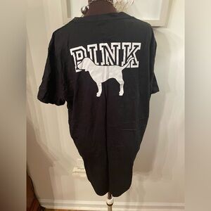 NWT Victoria's Secret Black PINK Logo Tee Size XXL
